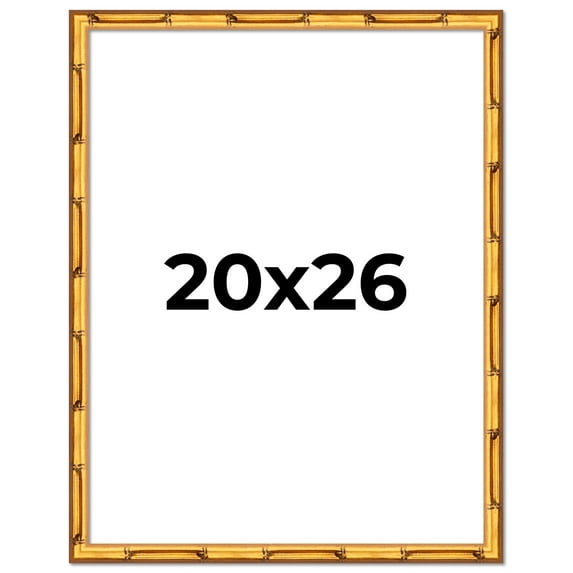 20x26 Frame Gold Bamboo Picture Frame - Complete Modern Photo Frame Includes UV Acrylic Shatter