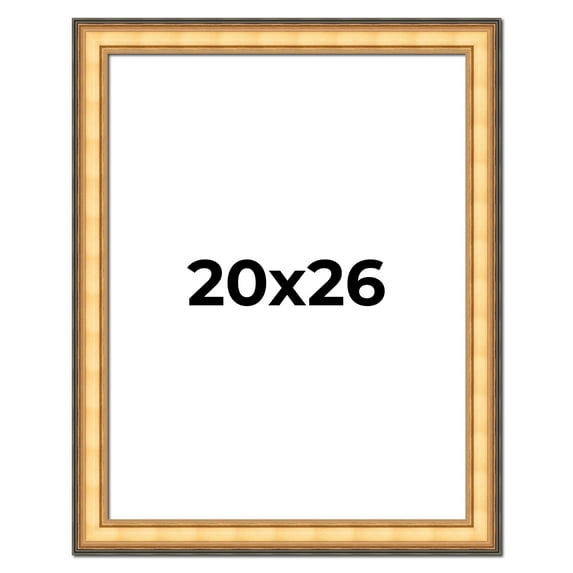 20x26 Frame Gold Plein Aire Solid Wood Picture Frame Width 2 Inches | Interior Frame Depth 0.5