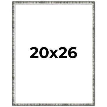 20x26 Frame Silver Grey Distressed Solid Wood Picture Frame | 0.75 Inch Moulding Width | Interior