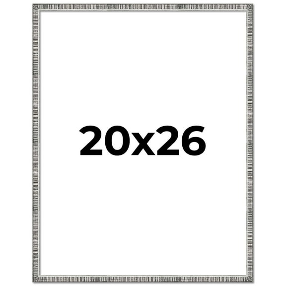 20x26 Frame Silver Grey Distressed Solid Wood Picture Frame | 0.75 Inch Moulding Width | Interior