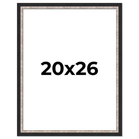 20x26 Frame Silver Real Wood Picture Frame Width 1.25 Inches | Interior Frame Depth 0.75 Inches |