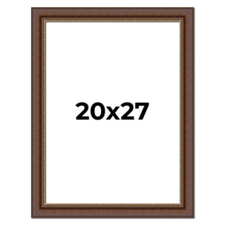 20x27 Copper and Brown Real Wood Picture Frame Width 2 inches | Interior Frame Depth 0.5 inches |
