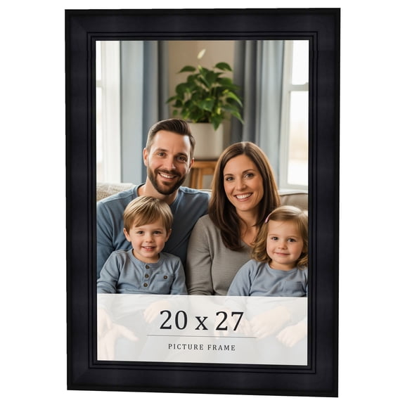 20x27 Frame Black Passaggi Solid Wood Picture Frame Width 1.5 Inches | Interior Frame Depth 0.5