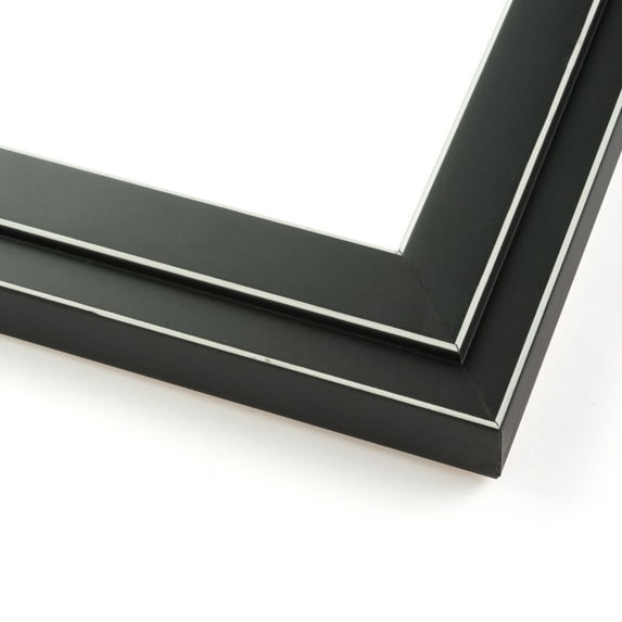 20x27 Frame Black and White Pinstripe Solid Wood Frame with UV Framer's Acrylic & Foam Board