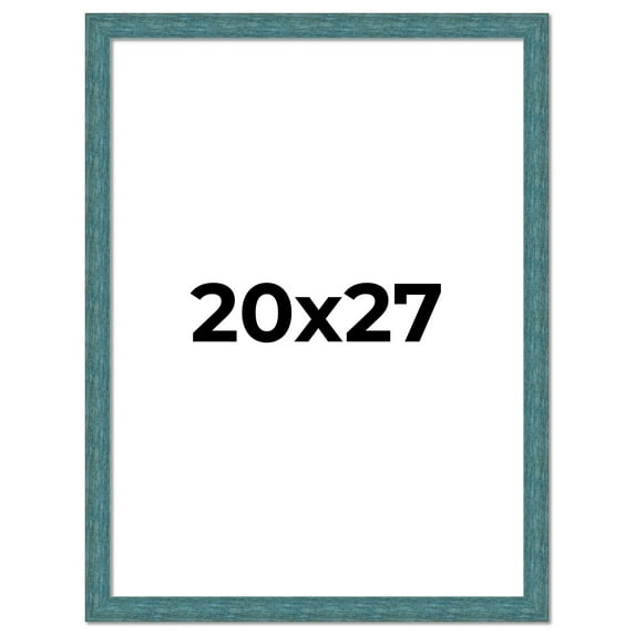 20x27 Frame Blue Rustic Barnwood Solid Wood Picture Frame Width 1.25 Inches | Interior Depth 0.5