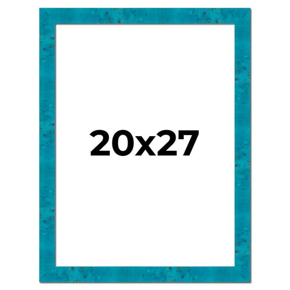 20x27 Frame Blue Teal Burl Wood Picture Frame | 1.75 Inch Moulding Width | Interior Frame Depth 0.5