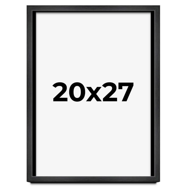 20x27 Frame Charcoal Flat Solid Wood Frame with UV Framer's Acrylic & Foam Board Backing - Puzzle