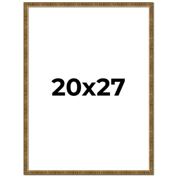 20x27 Frame Gold Kingsley Distressed Solid Wood Picture Frame Width 0.75 Inches | Interior Frame