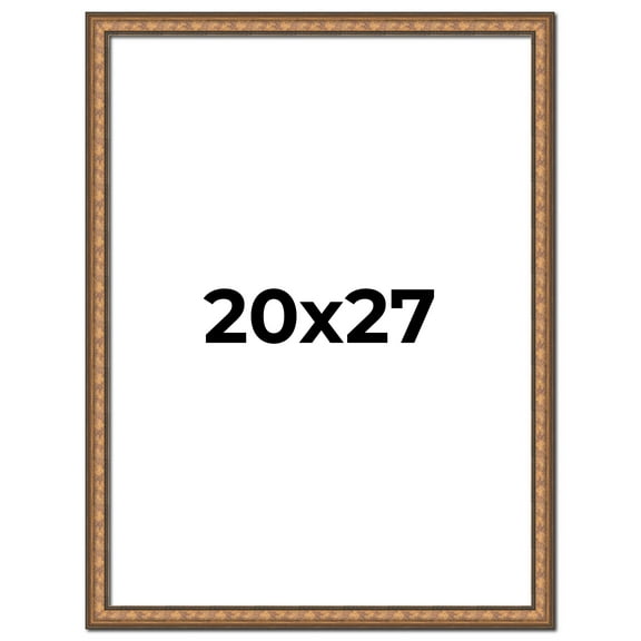 20x27 Frame Gold Real Wood Picture Frame Width 1.25 inches | Interior Frame Depth 0.5 inches |