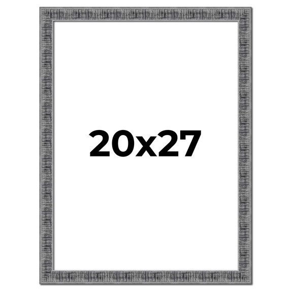 20x27 Frame Silver Black Rustic Sonoma Solid Wood Picture Frame | 1.5 Inch Moulding Width |