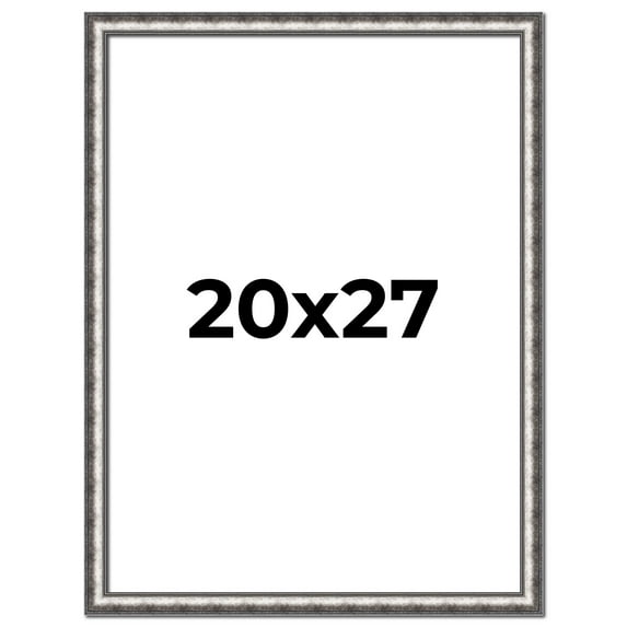 20x27 Frame Silver Real Wood Picture Frame Width 1.125 Inches | Interior Frame Depth 0.5 Inches |