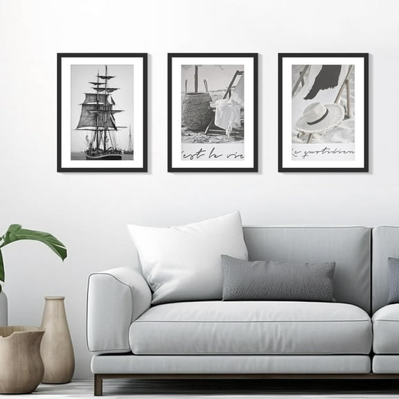 20x27 Picture Frame Set of 3, Black Wall Gallery Photo Frames for 16x24 Photos with Mat or 20x27 Poster Without Mat