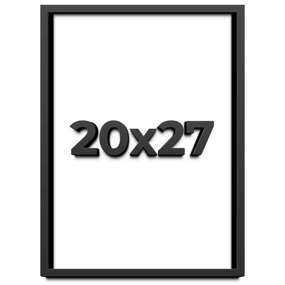 20x27 Shadow Box Frame Black | 1 inches Deep Real Wood Contemporary Shadowbox Display Frame | UV