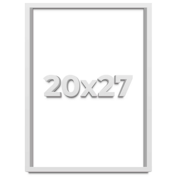 20x27 Shadow Box Frame White | 1 Inches Deep Real Wood Contemporary Shadowbox Display Frame | UV