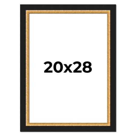 20x28 Frame Gold Real Wood Picture Frame Width 2.25 Inches | Interior Frame Depth 0.5 Inches |