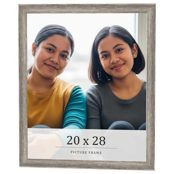 20x28 Frame Grey Solid Wood Picture Frame Width 1 Inches | Interior Frame Depth 0.5 Inches |
