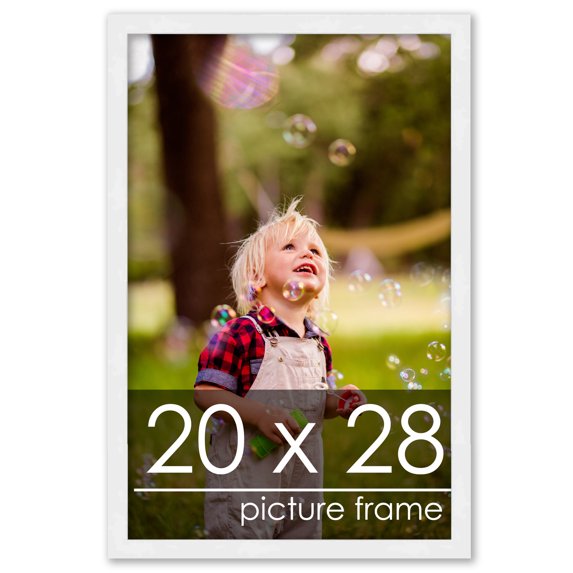 20x28 Frame White Complete Wood Picture Frame with UV Acrylic, Foam Board Backing, & Hardware