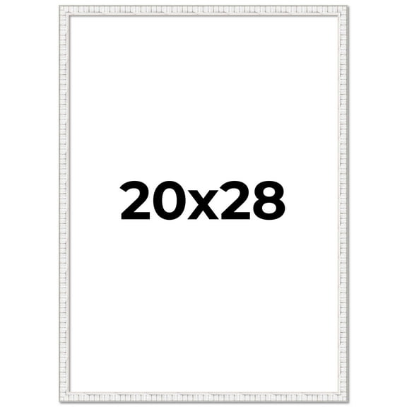 20x28 Frame White Real Wood Picture Frame Width 0.75 inches | Interior Frame Depth 0.5 inches |
