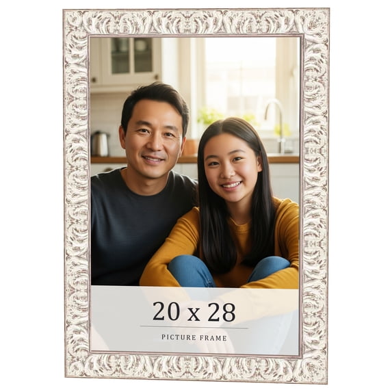 20x28 Frame White Real Wood Picture Frame Width 1.5 inches | Interior Frame Depth 0.5 inches |