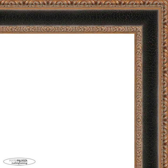 20x28 Ornate Brown Picture Frame - UV Acrylic, Foam Board Backing, Hanging Hardware