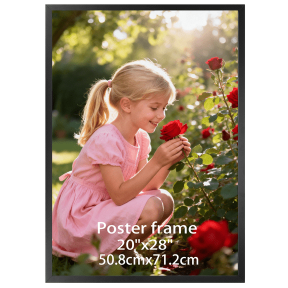 20x28 Picture Frame for Wall Mounted Display Vertically and Horizontally, Black