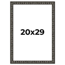 20x29 Frame Black-Brown Medieval Solid Wood Picture Frame | 1.5 Inch Moulding Width | Gotham