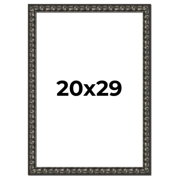 20x29 Frame Black-Brown Medieval Solid Wood Picture Frame | 1.5 Inch Moulding Width | Gotham