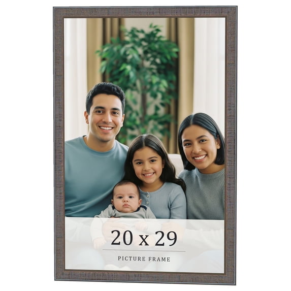 20x29 Frame Blue Kingsley Pewter Solid Wood Picture Frame Width 0.75 Inches |Interior Depth 0.5