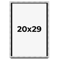 20x29 Frame Brushed Silver Solid Wood Picture Frame | 0.75 Inch Moulding Width | Rabbet Depth 0.75