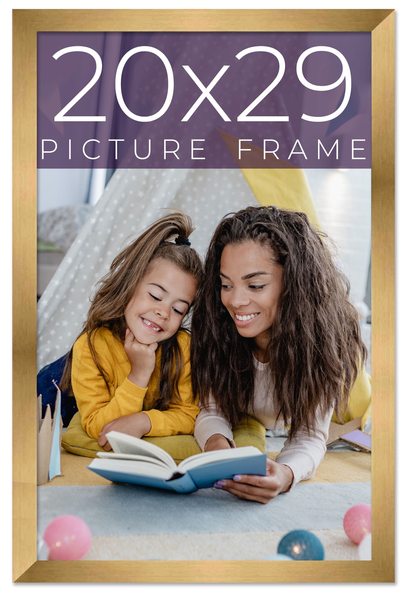 20x29 Frame Gold Bronze Solid Wood Picture Frame Width 0.75 Inches ...