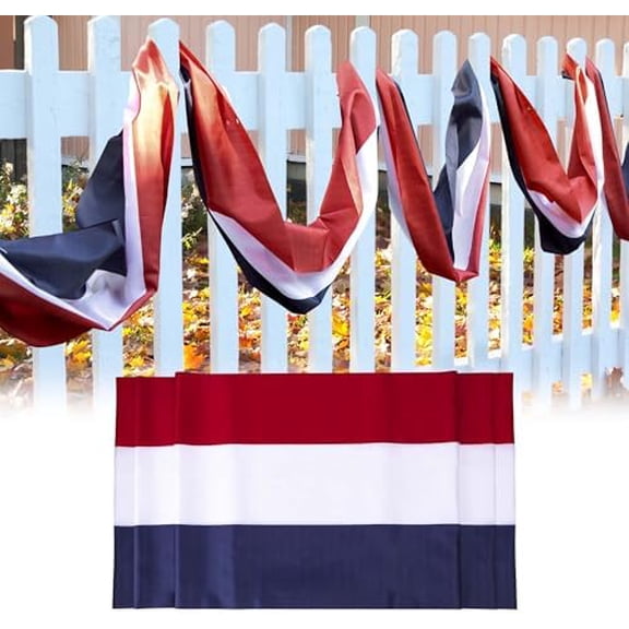 20x2Ft Large Patriotic Bunting US Flag Banner, Double Sided Red White Blue Striped Decor for 4th of July Independence Day Outdoor Porch Garden Hanging