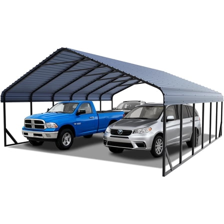 20x30 FT Heavy-Duty Carport Shelter - Snow-Resistant Aluminum Roof & Steel Frame, Perfect for Cars, RVs, Boats, and Garage Storage