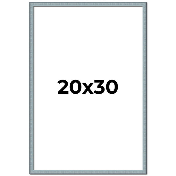 20x30 Frame Blue Scuffed Farm Board Real Pine Wood Picture Frame Width 0.75 Inches | Interior Depth