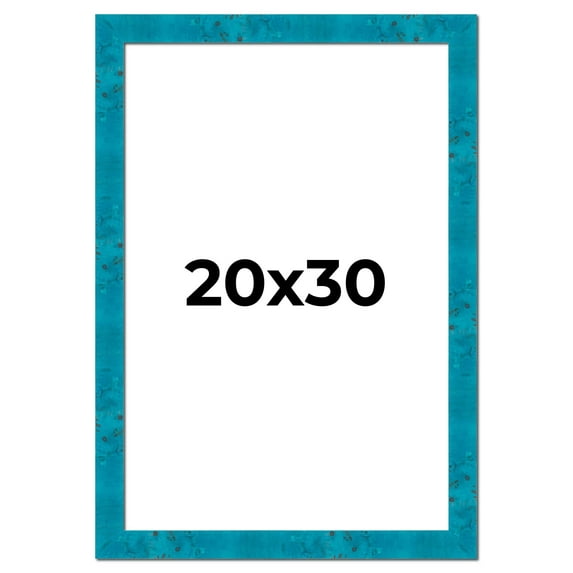 20x30 Frame Blue Teal Burl Wood Picture Frame | 1.75 Inch Moulding Width | Interior Frame Depth 0.5