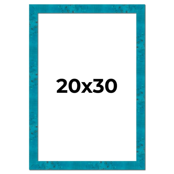20x30 Frame Blue Teal Burl Wood Picture Frame | 1.75 Inch Moulding Width | Interior Frame Depth 0.5