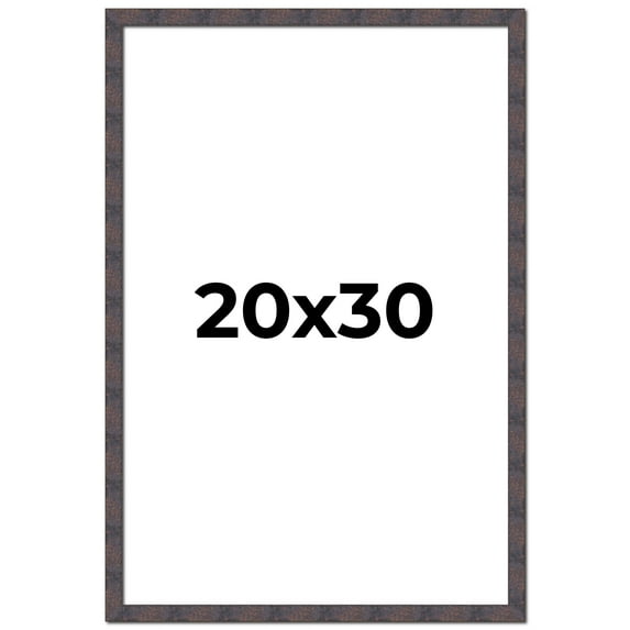 20x30 Frame Brown Rustic Lacquered Walnut Solid Wood Picture Frame Width | 0.875 Inch Moulding