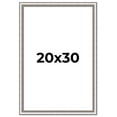 thumbnail image 1 of 20x30 Frame Silver Real Wood Picture Frame Width 1.25 Inches | Interior Frame Depth 0.5 Inches |, 1 of 8