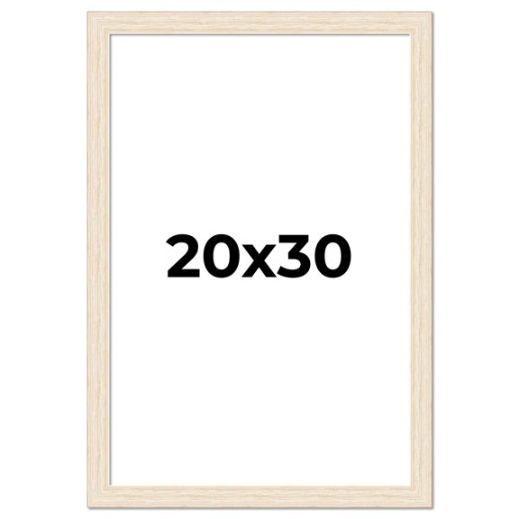 20x30 Frame White Barnwood Picture Frame - Modern 20x30 Poster Frame Includes UV Acrylic Shatter