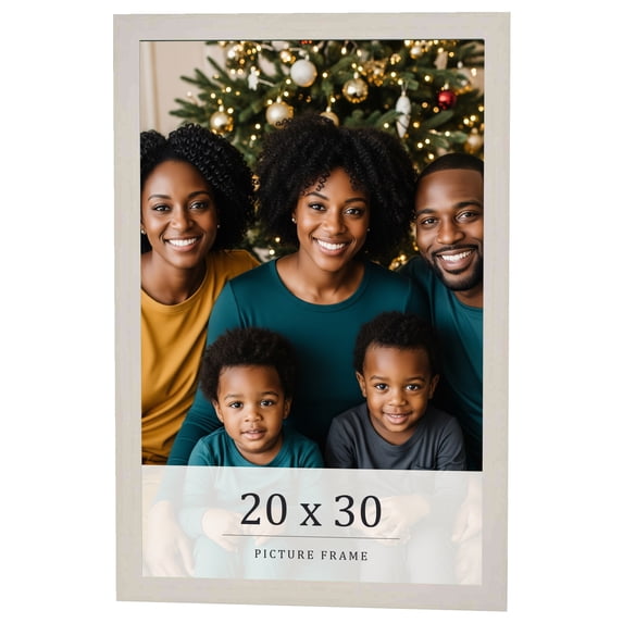 20x30 Frame White Wheat Solid Wood Picture Frame | Moulding Width 0.75 Inches | Interior Depth 0.5