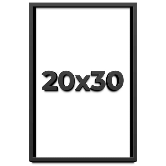 20x30 Shadow Box Frame Black | 2 Inches Deep Real Wood Contemporary Shadowbox Display Frame | UV