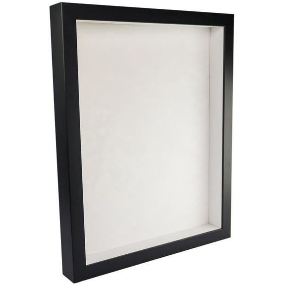 20x30 Shadow Box Frame In Black With A 1 3/4" Usable Depth Includes White Suede Acid-Free Backing,