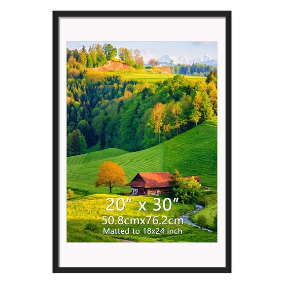 20x30 White Frame without Mat, 18x24 Metal Poster Frame with Mat for Wall Mounted