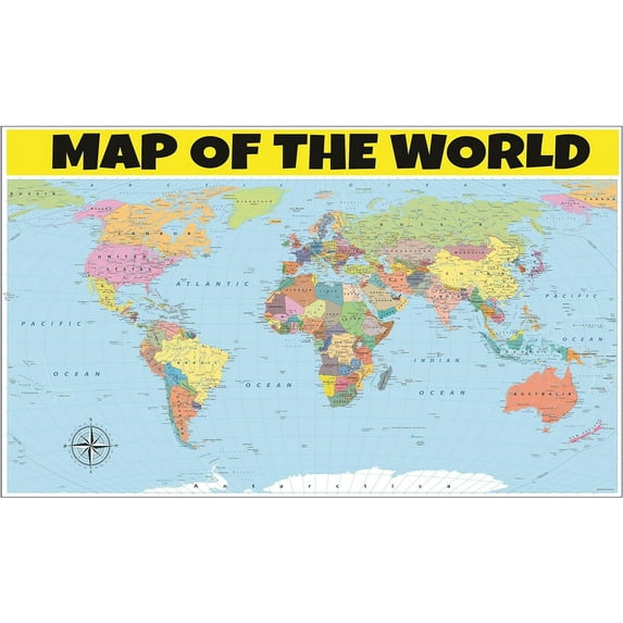 20x30 World Map - Laminated Wall Map Poster Print Perfect for ...