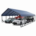 thumbnail image 1 of 20x30 ft Portable Garage Heavy-Duty Metal Carport Canopy Kit, All-Weather Shelter with Reinforced Galvanized Steel Frame, Snow Load Rated for RV, Truck, Boat & 2 Car Storage, Multi-Use Party Tent, 1 of 6