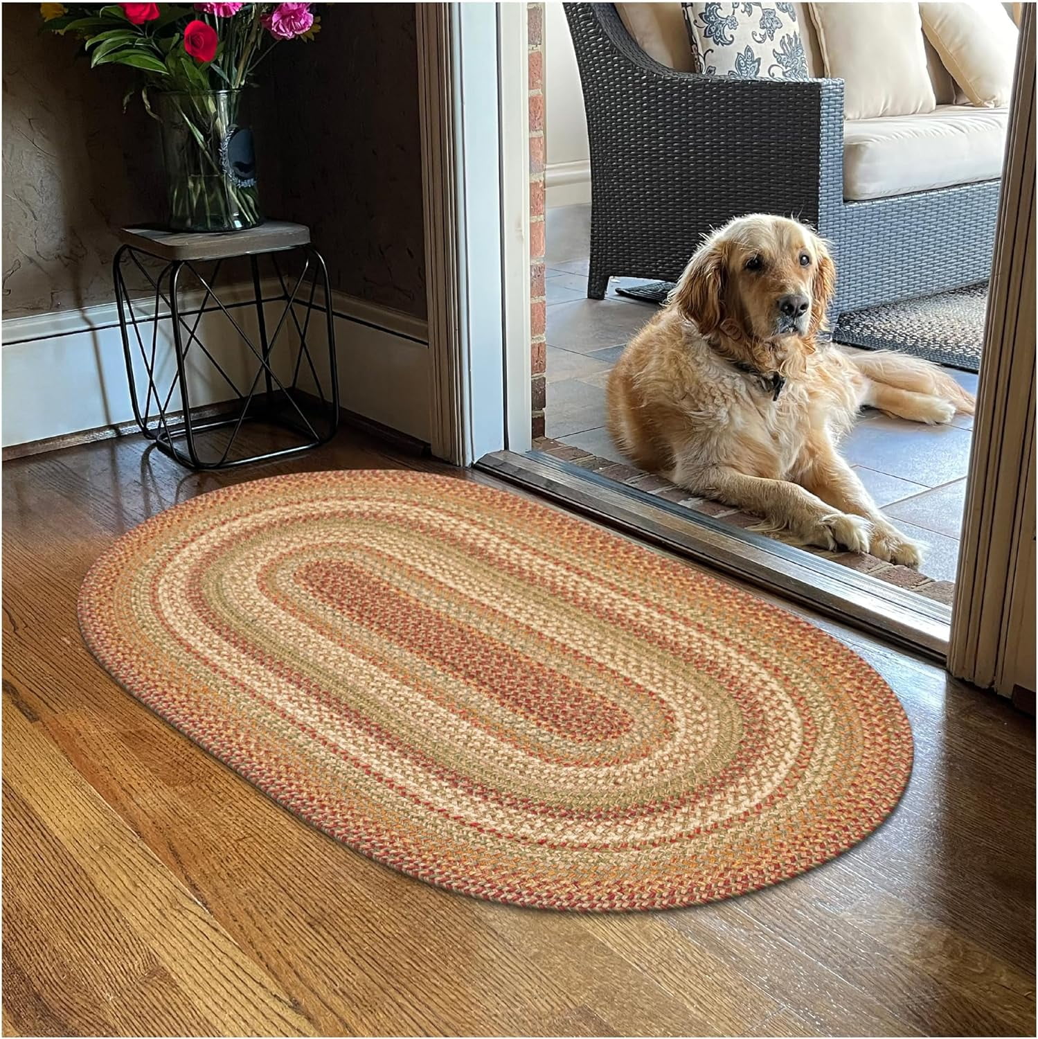 20x30\u201d Brown Oval Braided Rug. Harvest Brown Jute Oval Rug. Uses