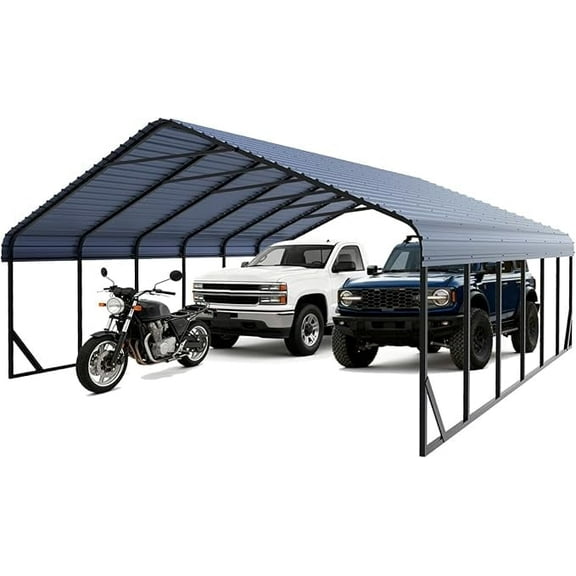 20x30FT Heavy Duty Metal Carport, All Weather Protection, Rust/Wind/UV Resistant, Portable Shelter for Cars, SUVs, Trucks, RVs, Boats