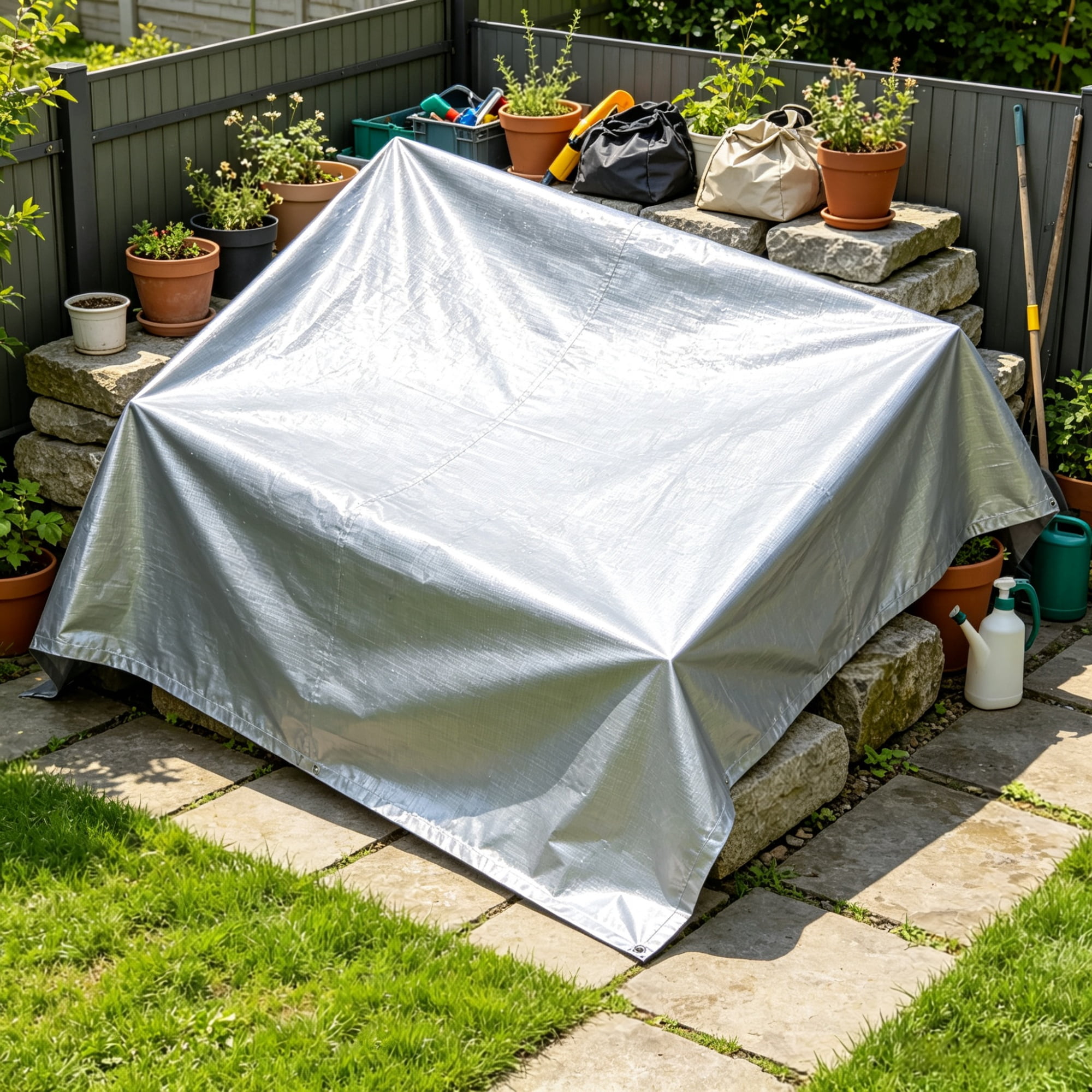 20x30FT Heavy Duty Waterproof Tarp 10 Mil, Plastic Poly Tarpaulin Cover, UV Tear & Temperature Resistant, Multi-Purpose Outdoor Tarp with Reinforced Grommets