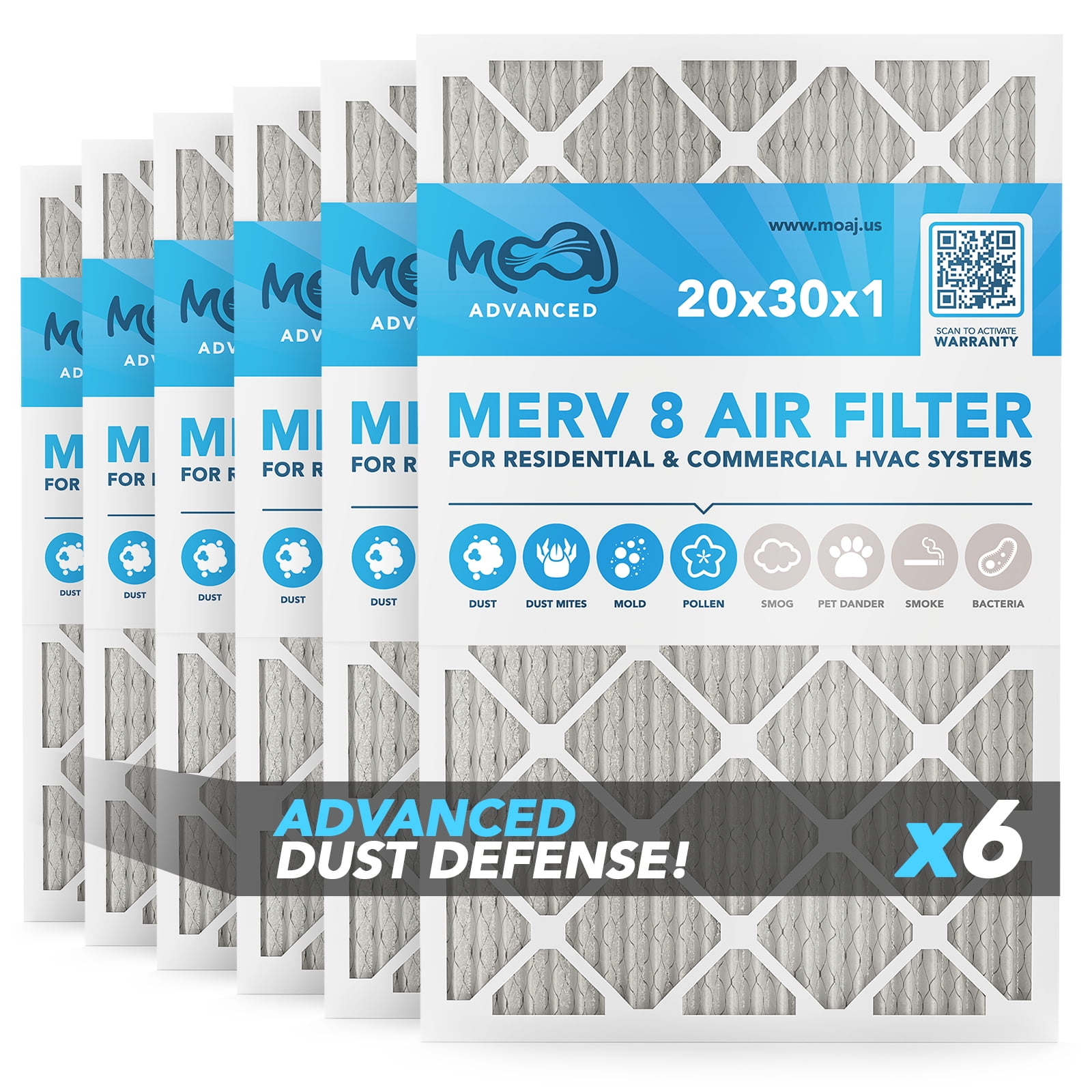 Filterbuy 17x20x1 Air Filter MERV Dust Defense (5-Pack), Pleated HVAC AC  Furnace Air Filters Replacement (Actual Size: 16.50 x 19.50 x 0.75 Inches) 