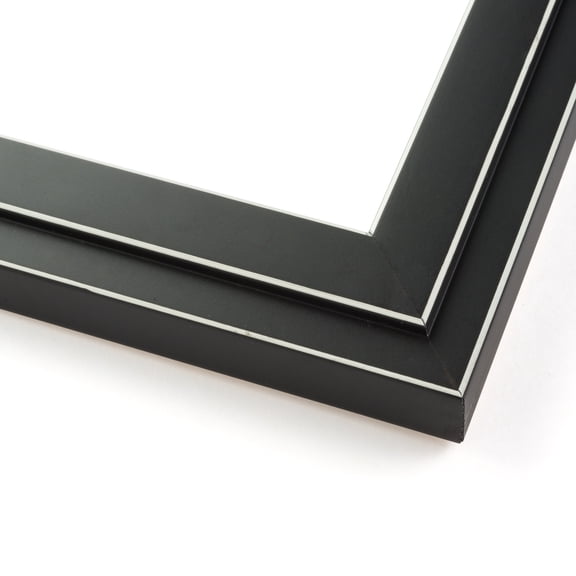 20x32 - 20 x 32 Black and White Pinstripe Solid Wood Frame with UV Framer's Acrylic & Foam Board