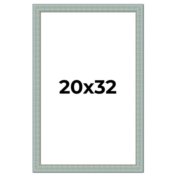 20x32 Frame Blue Teal Distressed Solid Wood Picture Frame | 1.625 Inch Moulding Width | Sonoma Blue